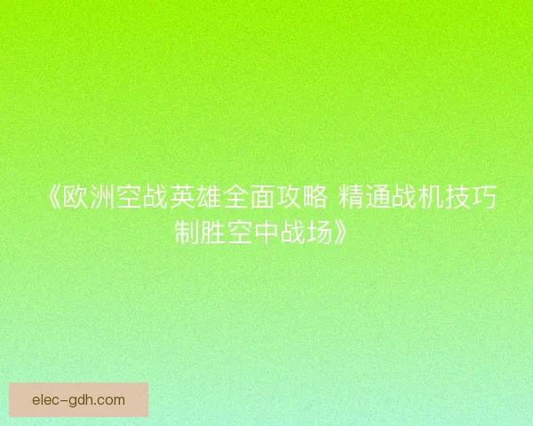 《欧洲空战英雄全面攻略 精通战机技巧制胜空中战场》