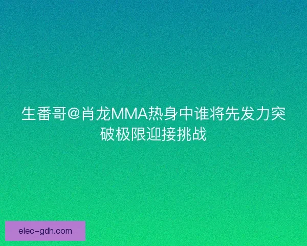 生番哥@肖龙MMA热身中谁将先发力突破极限迎接挑战 生番哥@肖龙MMA热身中谁将先发力突破极限迎接挑战