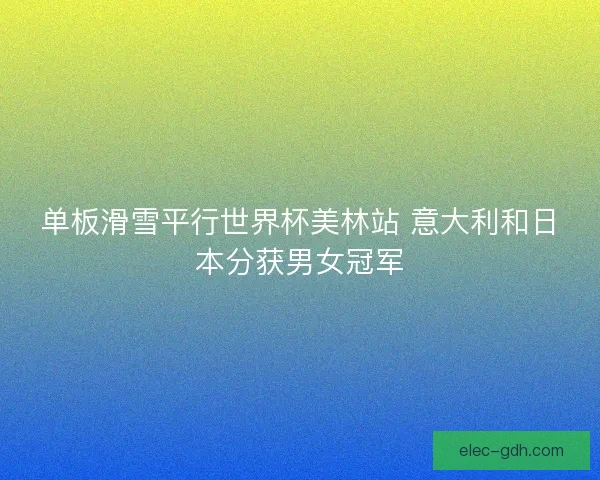 单板滑雪平行世界杯美林站 意大利和日本分获男女冠军