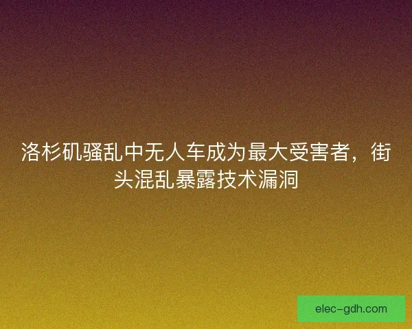 洛杉矶骚乱中无人车成为最大受害者，街头混乱暴露技术漏洞